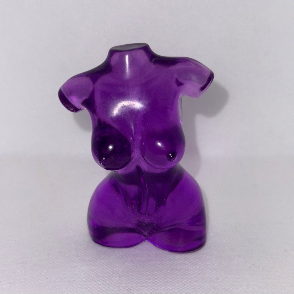 Vibrant Purple Resin Torso Sculpture